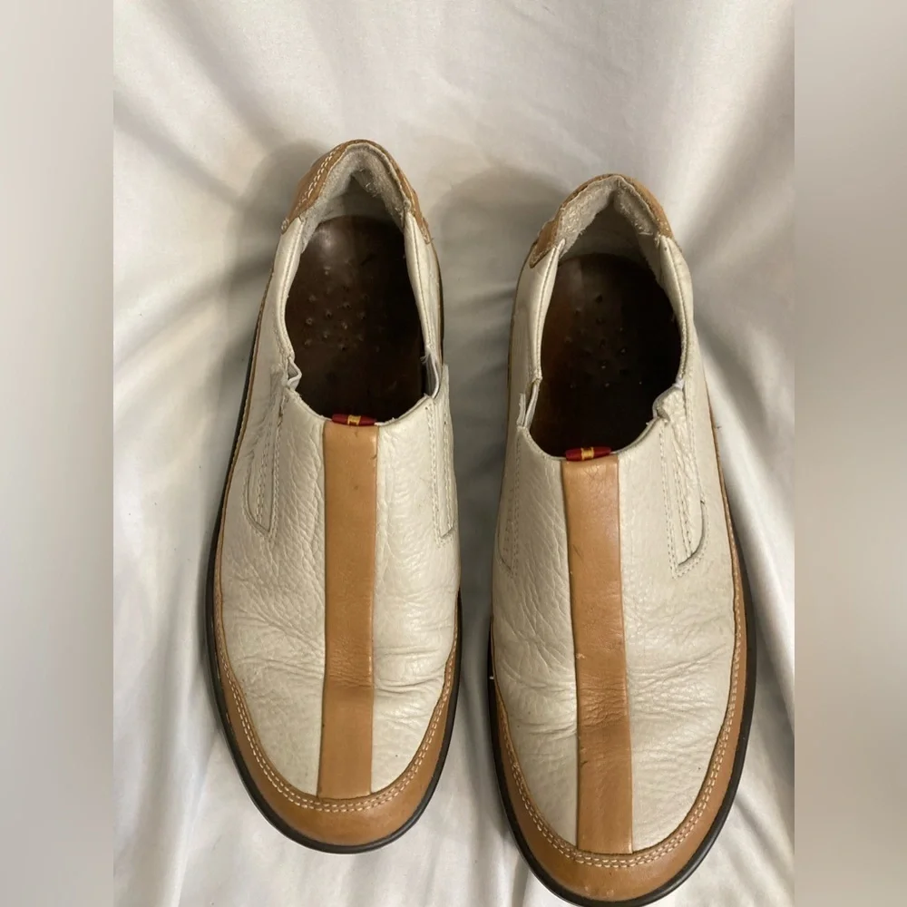 Rockports I Travel Leather Loafers Slip-On Tan/ Cream Size EU 42/ US 8